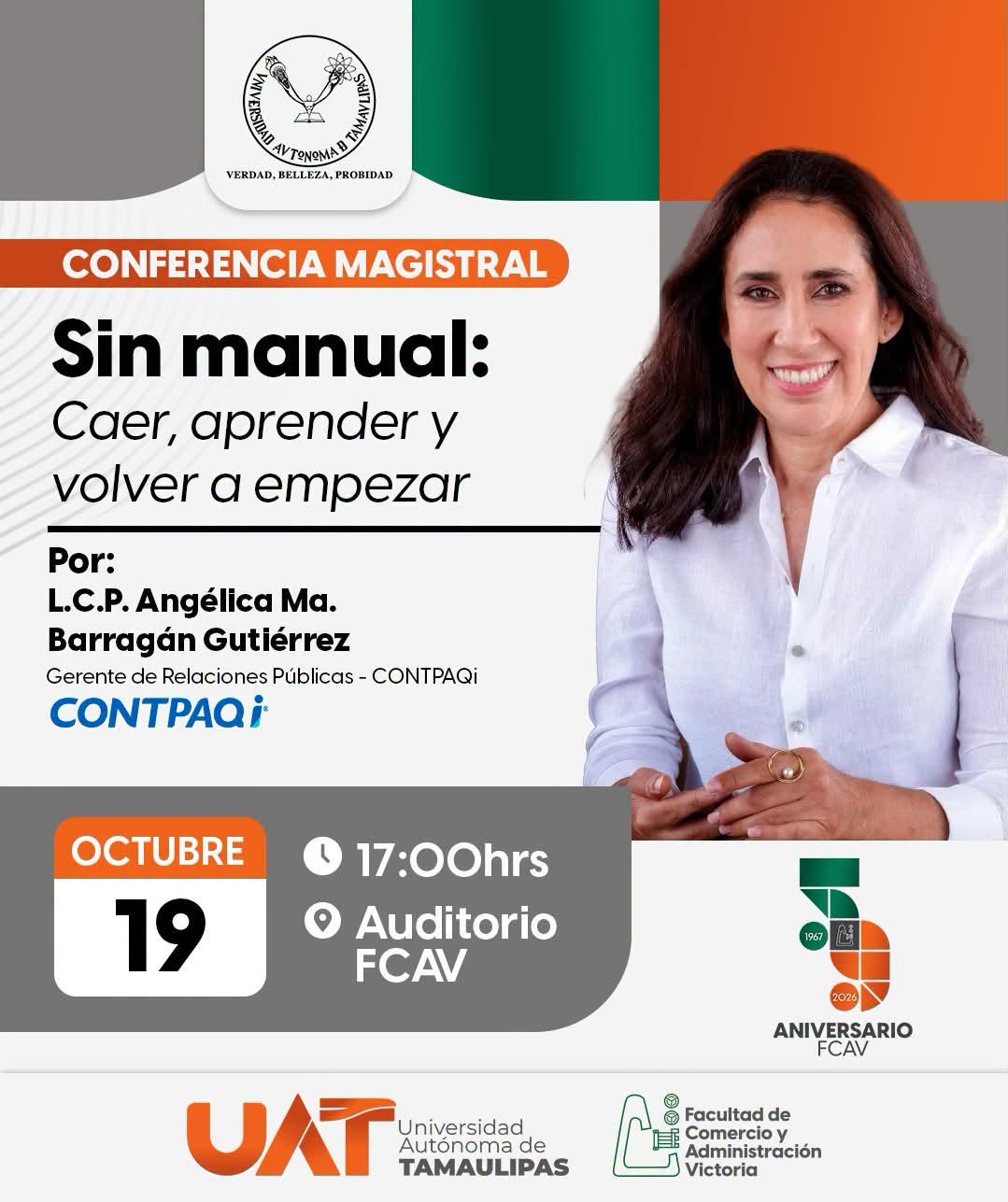 Conferencia Magistral 'Sin manual: Caer, aprender y volver a empezar' - 19 de octubre