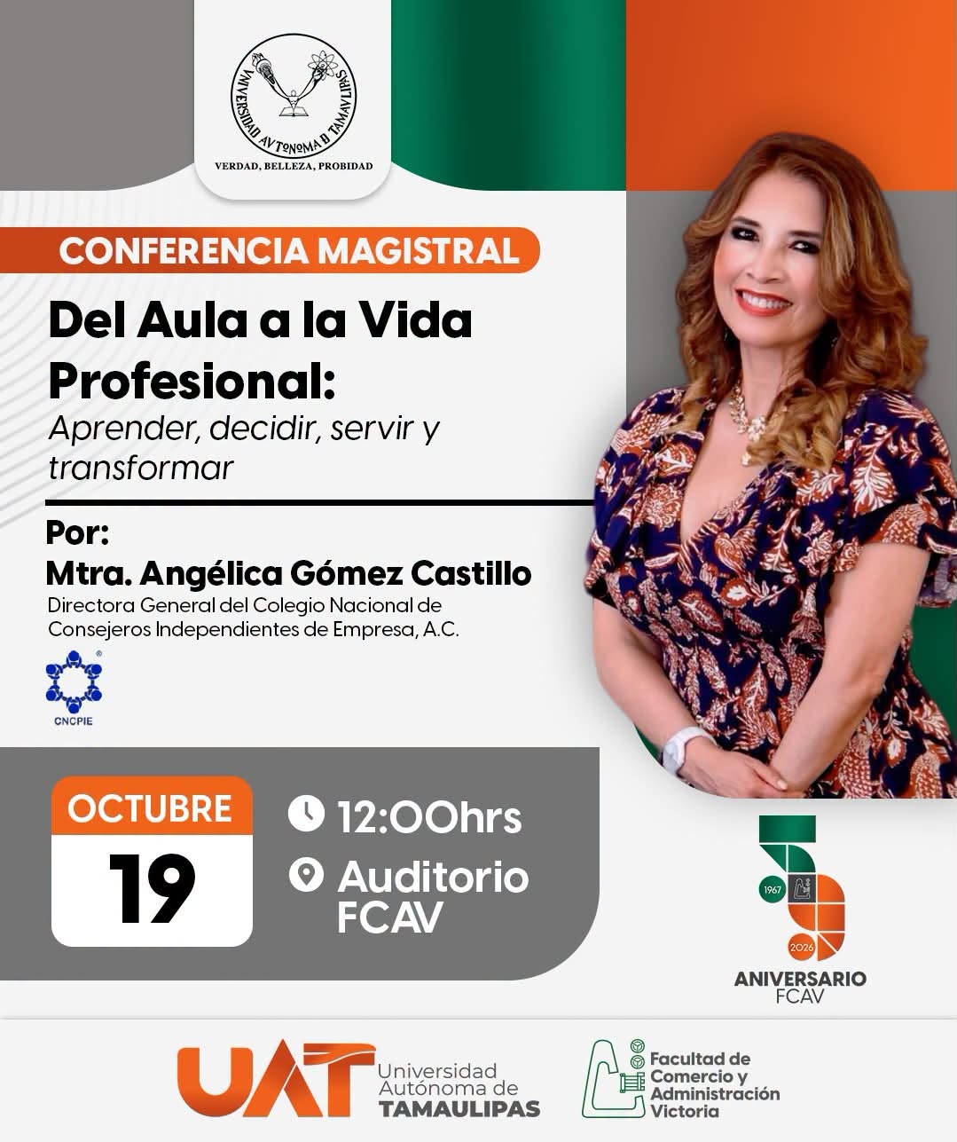 Conferencia Magistral 'Del Aula a la Vida Profesional' - 19 de octubre